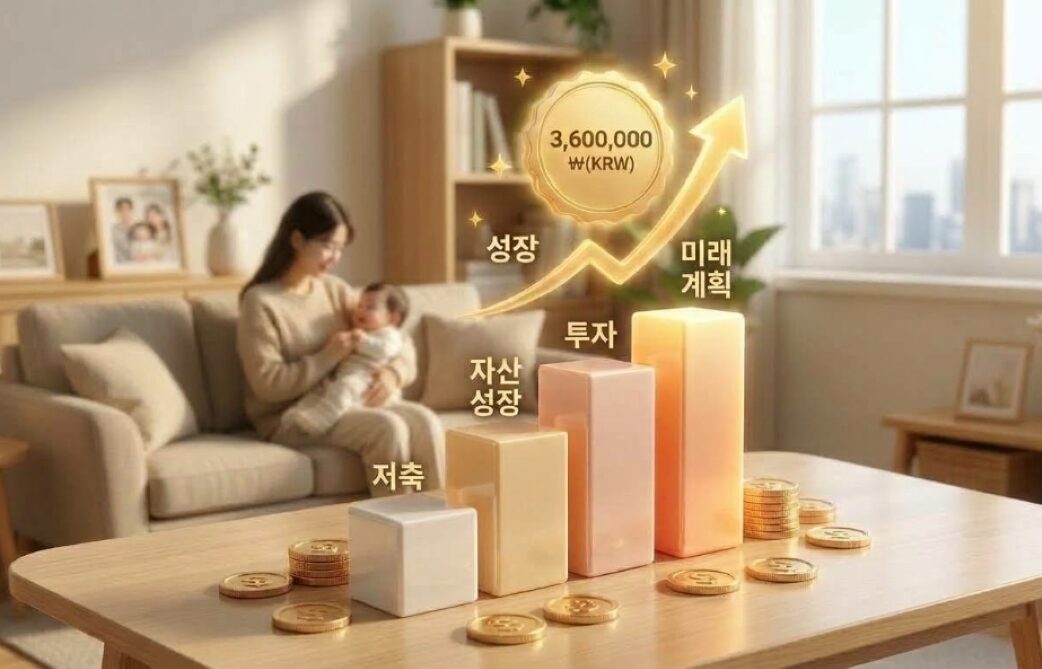 2026년 출산 지원금 및 육아휴직급여 합산 최대 360만 원 그래프